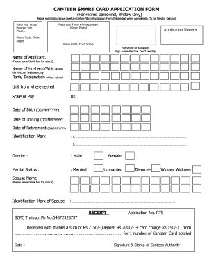 how to fill canteen smart card application form|online canteen smart card portal.